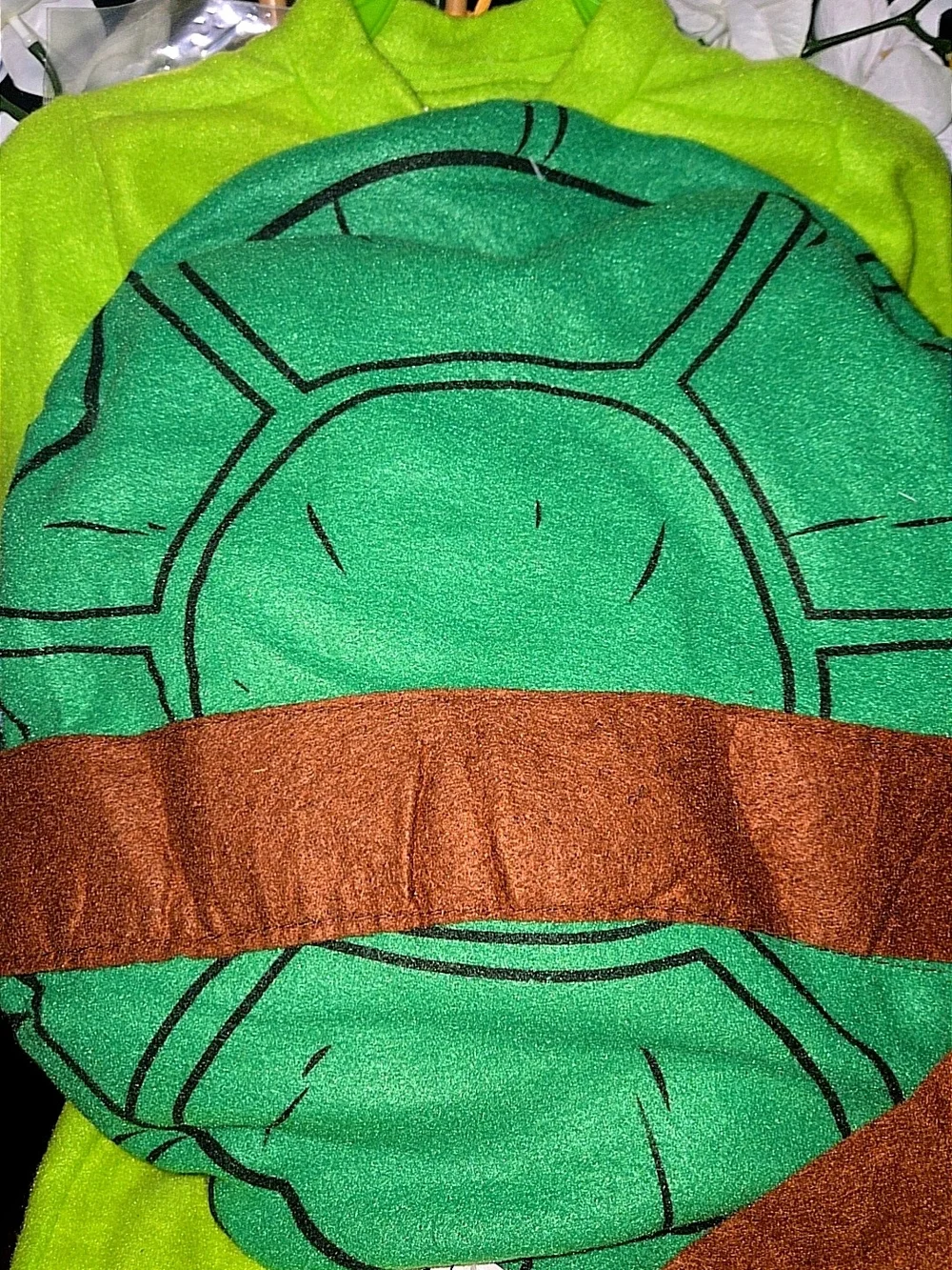 Others Follow Bright Green Turtle Ninja Costume with Blue Accents Sz 2T